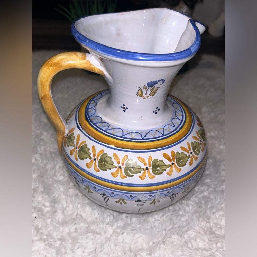 Vintage Artist Signed Talavera Pitcher handmade in Spain